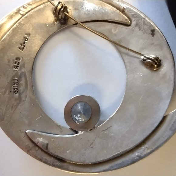 Modernist Sterling Silver Brooch / Pin, Taxco Mexico - Picture 3 of 3